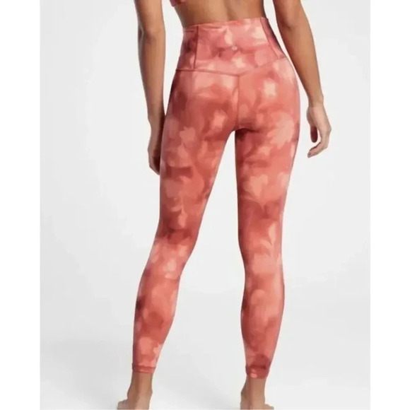 Athleta Elation Printed 7/8 Tight Leggings Serene Island Coral Women's Size S - Picture 2 of 7